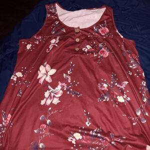 Floral Sleeveless Top with Buttons